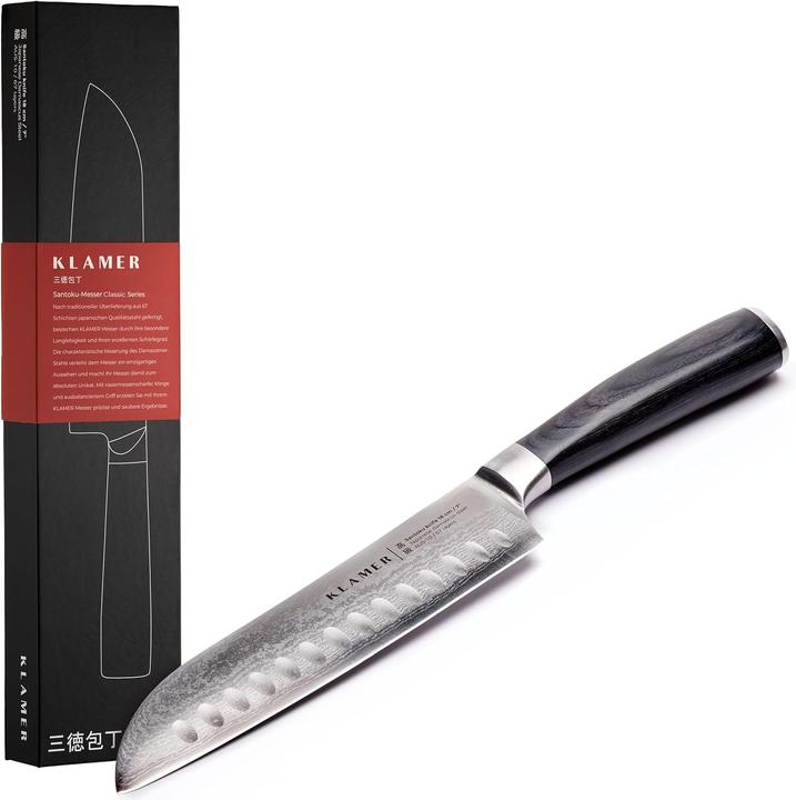 Produktbild KLAMER Santoku Damastmesser 18 cm Kochmesser (18 cm)