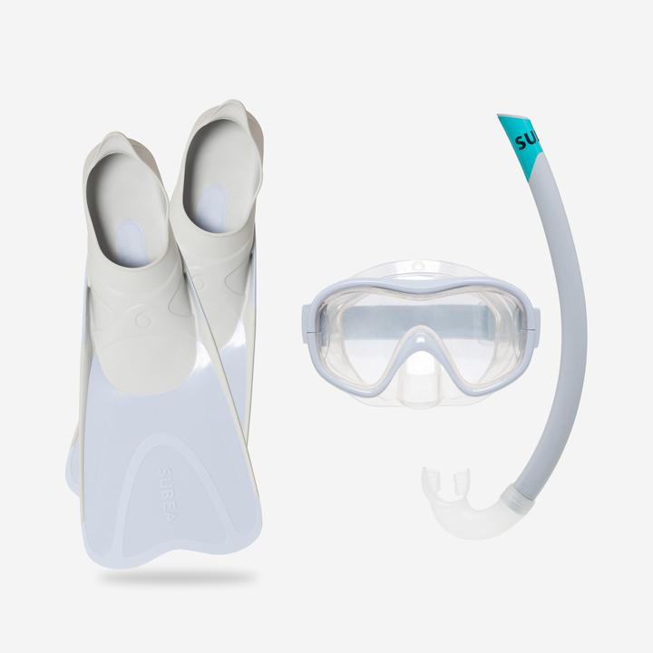 Produktbild Subea Schnorchel-Set Flossen Maske Schnorchel Erwachsene - 100 grau