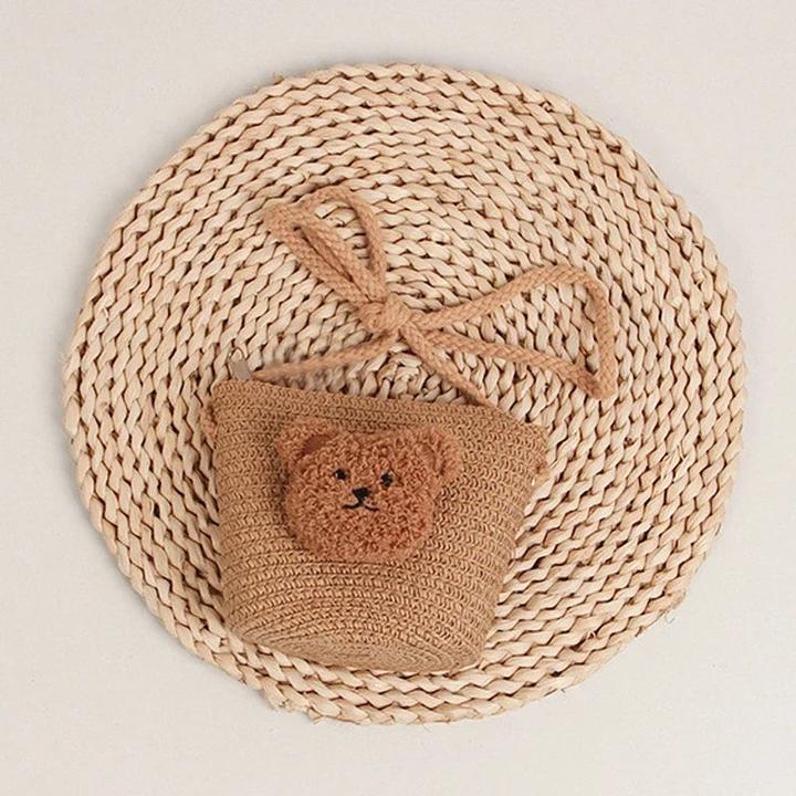 Produktbild Only-Bags.Store Umhängetasche Sommer Stroh Wicker Handmade Mini Kids Crossbody Bag