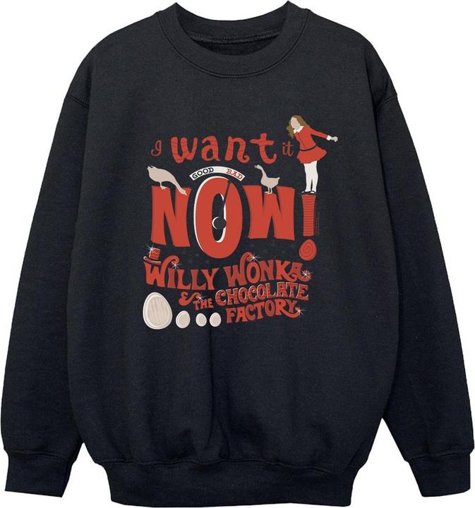 Willy Wonka & the Chocolate Factory Verruca Salt I Want It Now Sweatshirt Mädchen