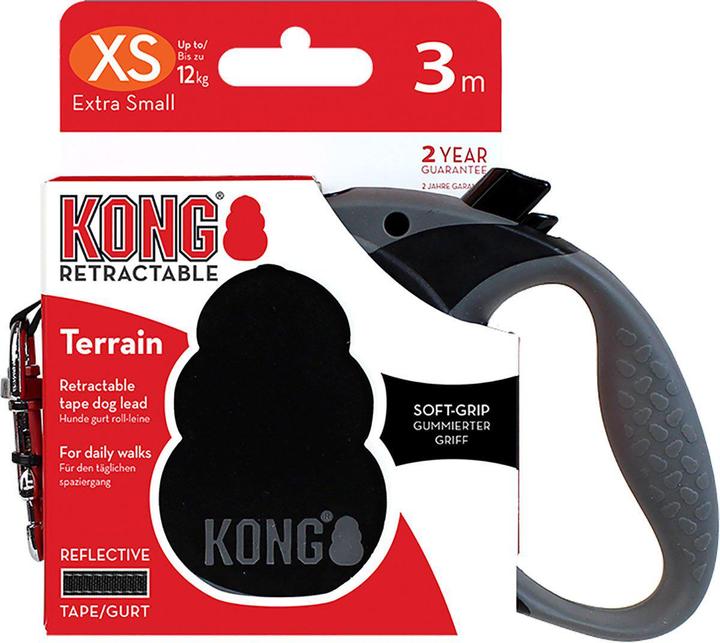 Image du produit KONG - Retractable Leash Terrain - Black - XS (Chien, Général)