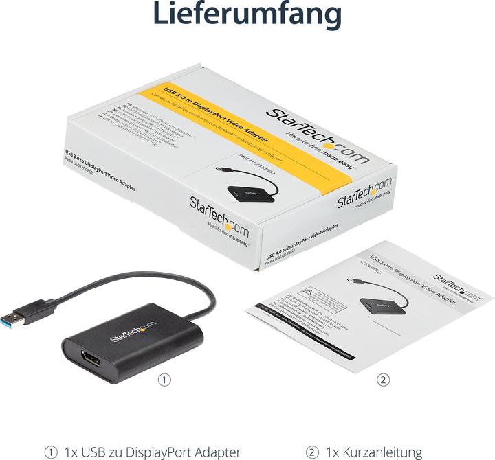Actual product image StarTech USB 3.0 — DisplayPort (USB 3.0, 20 cm)