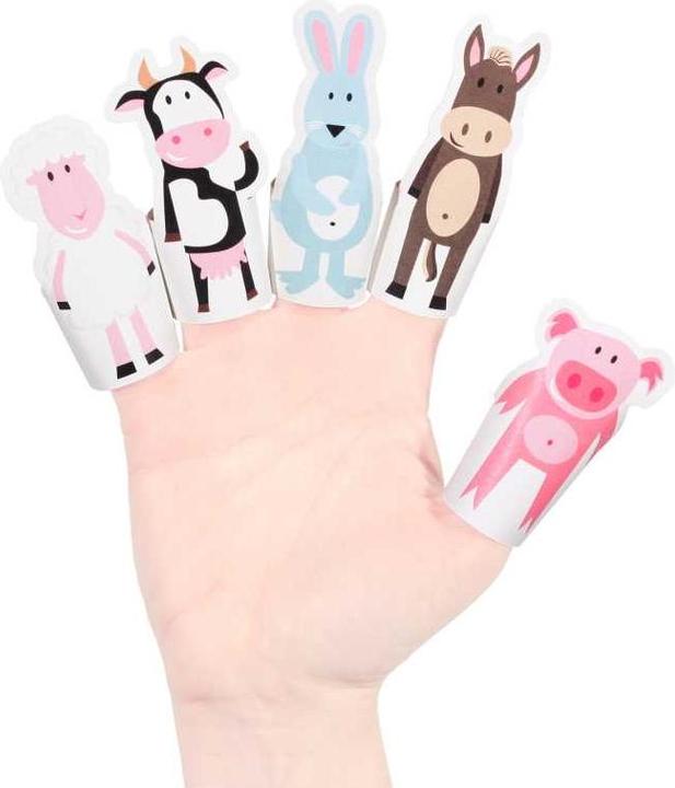 Actual product image Pukaca Paper finger puppet set. 8 farm animals (8 x)
