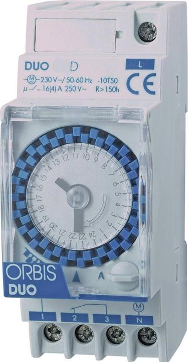 Orbis DIN Rail Timer Analog Distribution Timer DUO D 230 V