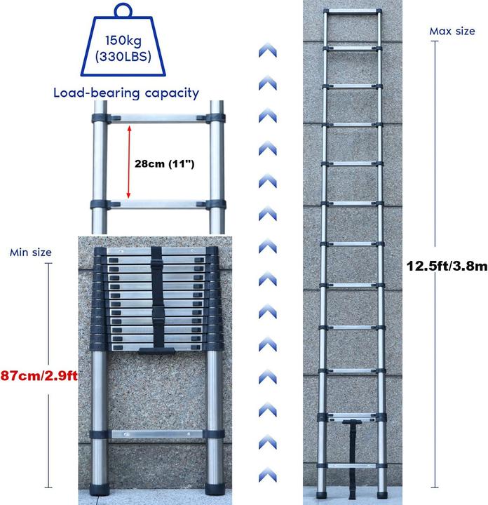 Actual product image Autofather Telescopic ladder (Telescopic ladder, 380 cm)