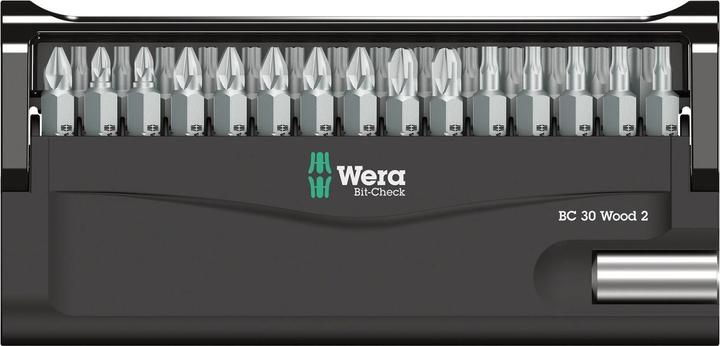 Produktbild Wera Bit-Check 30 Wood 2 (Kreuz Phillips PH M2, Kreuz Pozidriv PZ M3, Kreuz Pozidriv PZ M2, Kreuz Pozidriv PZ M1)