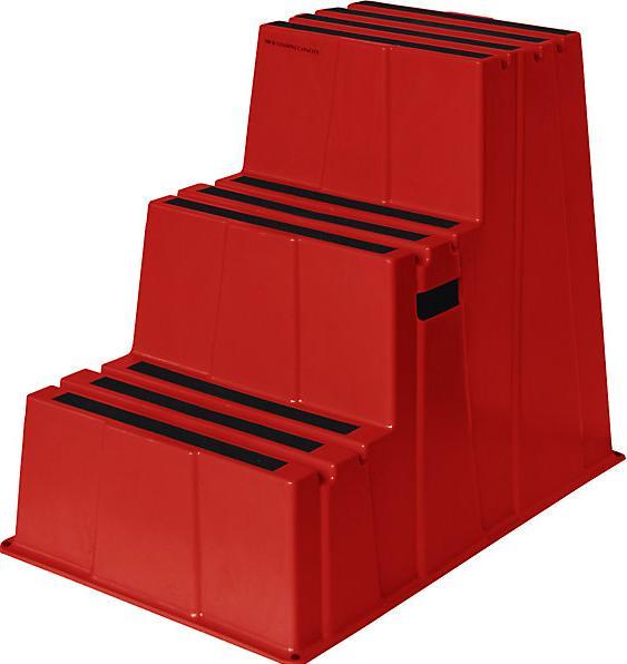 Actual product image Twinco Plastic step with non-slip step surface, max. load 150 kg, 3 steps, red. (Stile, 88.50 cm)