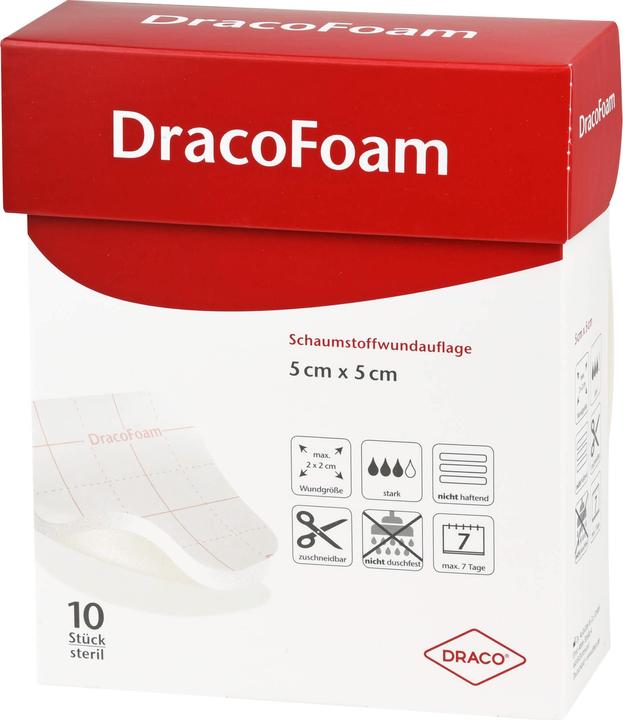 Actual product image Dracco DracoFoam foam wound dressing 5 x 5 cm, 10 pcs. dressing