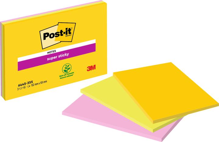 Image du produit Post-it Super Sticky (152 x 101 mm)