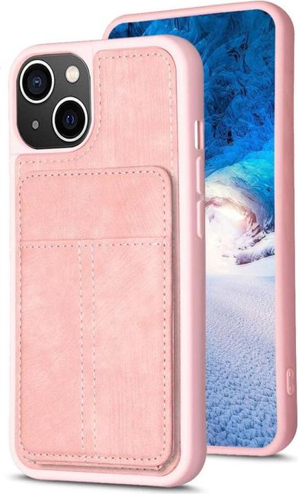 Actual product image Cover-Discount iPhone 15 Plus - Kickstand Case with card slots pink (Apple iPhone 15 Plus)