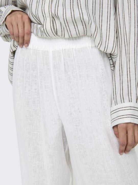 Image du produit Only Pantalon taille haute en lin mélangé Pantalon à coupe large (L)