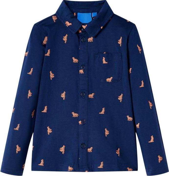 Actual product image VidaXL Children's shirt navy blue 104,Material: 100 % cotton,Colour (104)
