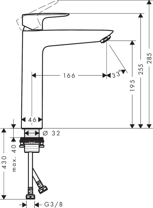 Nährwerte und Zutaten hansgrohe WASHBASIN FAUCET 71112000 MY SPORT