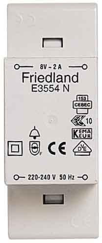 Produktbild Honeywell Klingeltrafo VDE E3554N Friedland 8V/2A