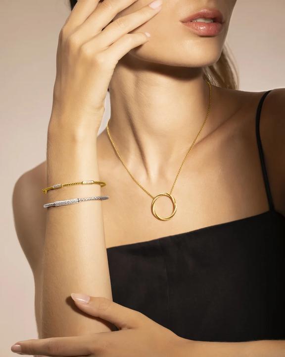 Immagine prodotto Charles Garnier Bracciale in argento bicolore, ossido di zirconio (6 cm, Ossidi di oro, argento e zirconio)