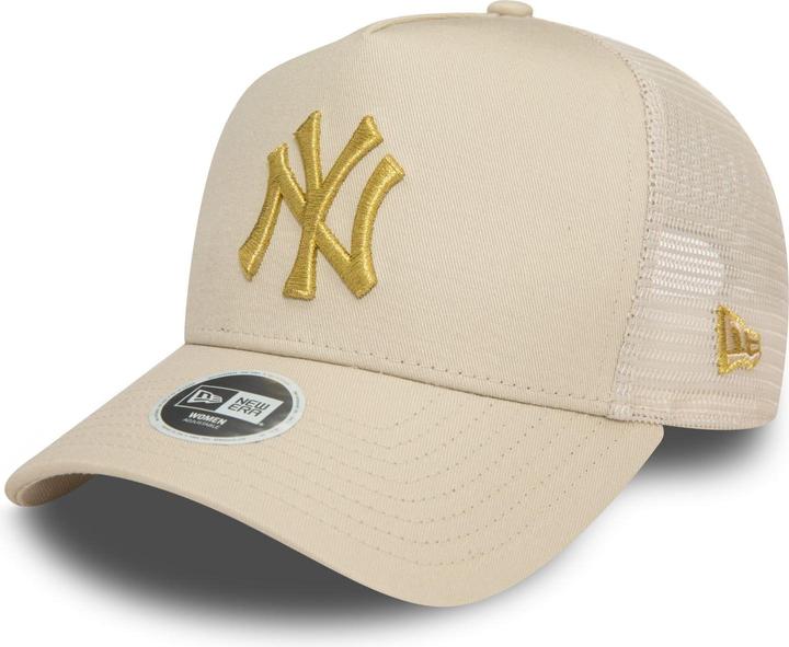 New Era Damen Trucker Cap - METALLIC New York Yankees beige