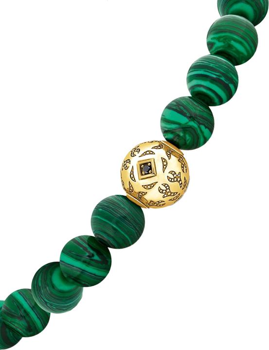 Produktbild Thomas Sabo Beads-Armband aus grünen Steinen vergoldet (17 cm, 750 Gelbgold Vergoldung, 925 Sterlingsilber)