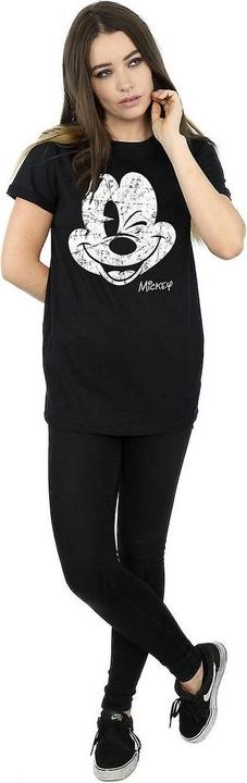 Image du produit Disney Femme/Les femmes Mickey Mouse - T-shirt boyfriend en coton délavé (L)