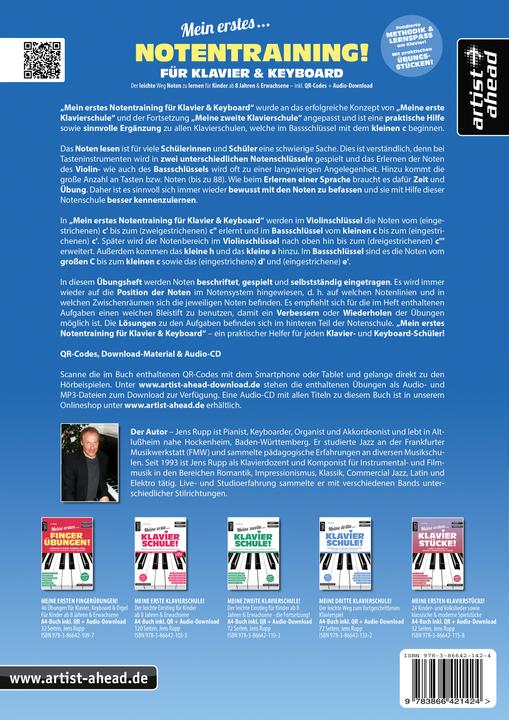 Produktbild Mein erstes Notentraining für Klavier & Keyboard! (Deutsch, Jens Rupp, artist ahead, 2021)