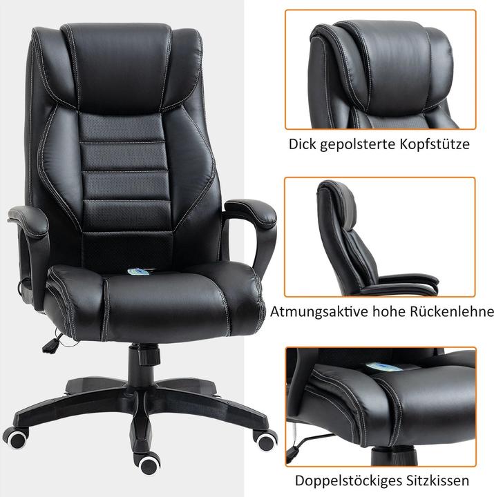 Produktbild Homcom Bürostuhl mit Massage höhenverstellbar