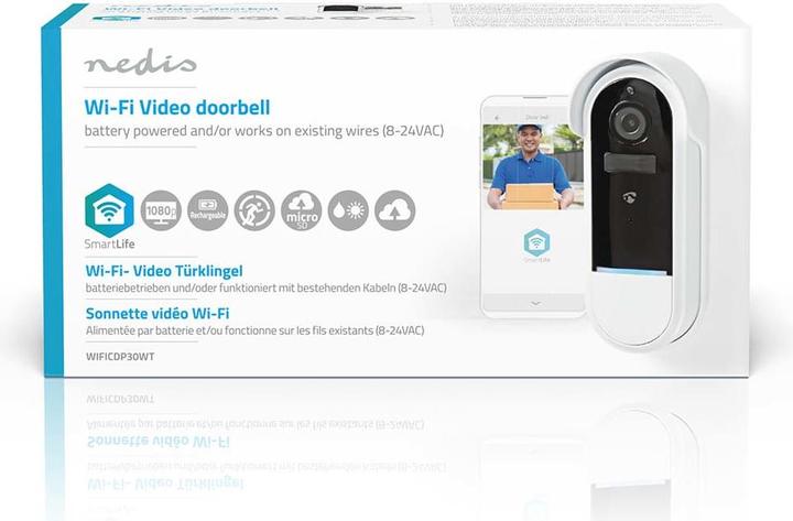 Produktbild Nedis SmartLife Video-Türsprechanlage | Wi-Fi | Batteriebetrieben / Trafo | Android™ / IOS | Full H (Kabellos)