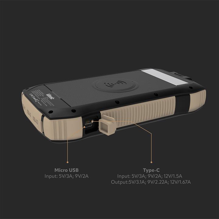 Actual product image Vinnic Solar Powerbank (20000 mAh, 20 W, 74 Wh)