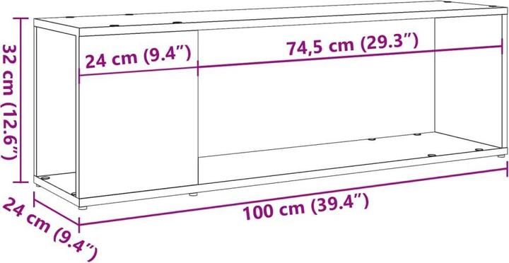 Actual product image VidaXL TV Schrank Lowboard Fernsehschrank Fernsehtisch TV Möbel Altholz-Optik (100 x 24 x 32 cm)