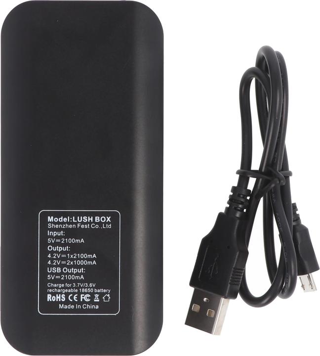 Produktbild Efest Powerbank und 18650 Li-ion Ladegerät für 18650 3,6V -3,7V Lithium Ionen Akkus, ohne Akkus (1 Stk., 18650, Ladegerät inkl. Akku)