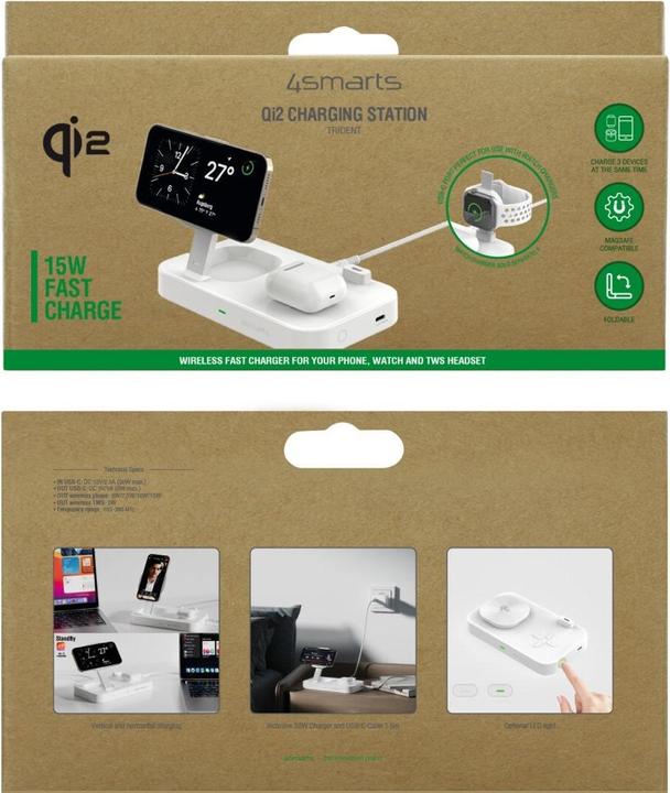 Image du produit 4smarts Station de recharge Qi2 Trident (25 W)
