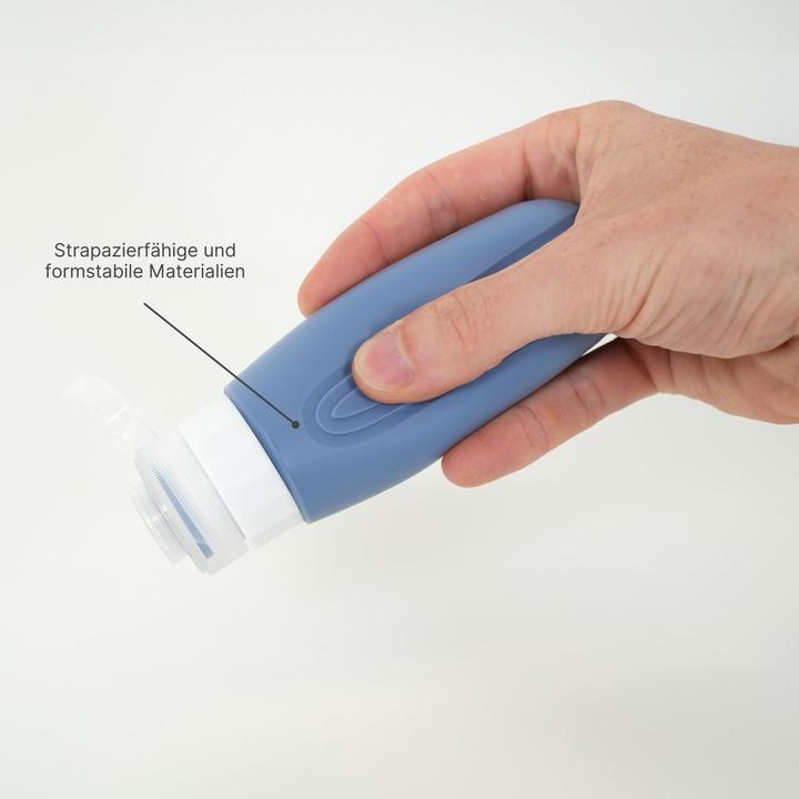 Immagine prodotto Hermex Set di 4 flaconi da viaggio per shampoo da spremere (Set manicure, Sacchi liquidi, Prodotto per l'igiene)