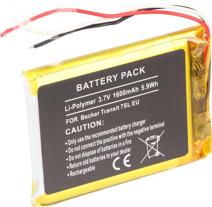 AccuCell Batterie compatible avec le navigateur Becker Transit 7SL UE Li-Polymer 3.7V 1600mAh 5.9Wh