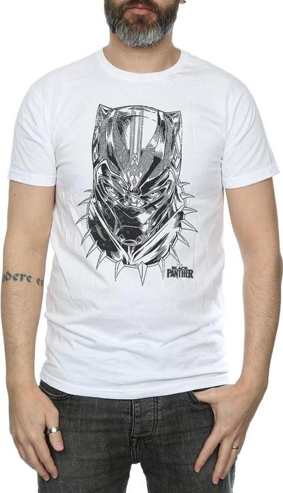 Actual product image Mens Black Panther Spray Headshot T-Shirt (XL)