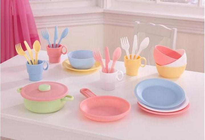 Produktbild KidKraft 27-teiliges pastelfarbenes Koch-Set