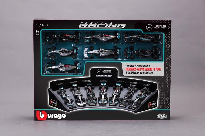Image du produit Bburago F1 7er-Set Displaykurve Mercedes AMG Petronas 1/43