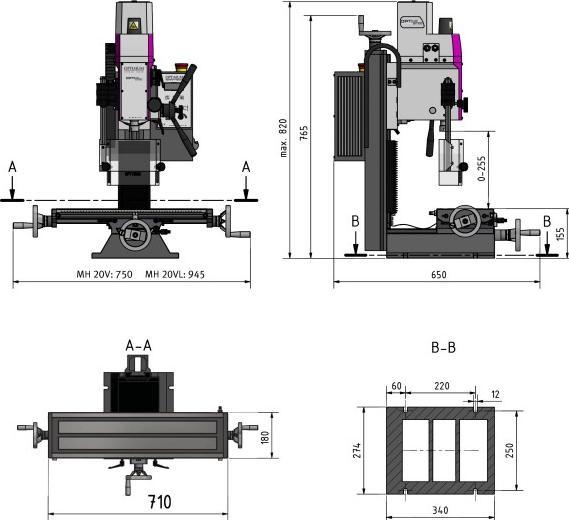 Actual product image Stürmer - Optimum Bohr-Fräsmaschine OPTImill MH 20VL