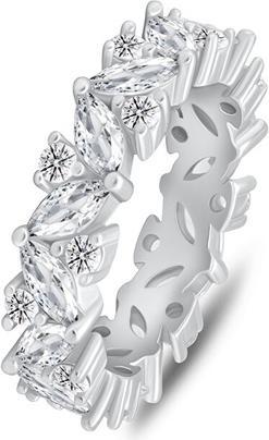 Brilio Silver - Sparkling silver ring with clear zircons RI136W - Circuit: 58 mm (58)