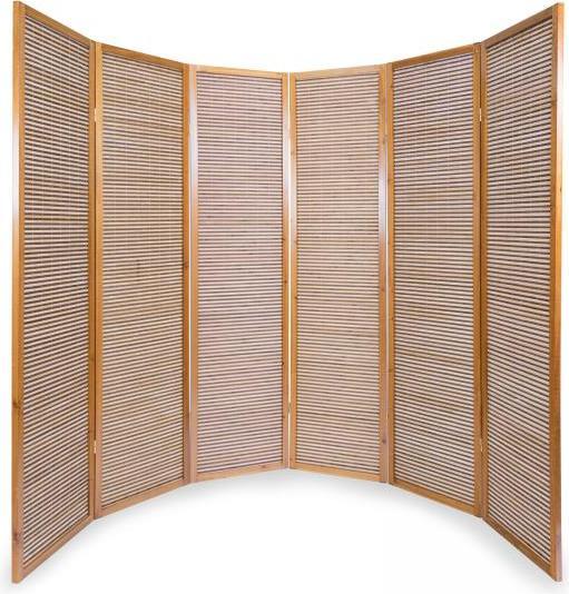 Image du produit Homestyle4u Paravent en bois 6x bambou marron