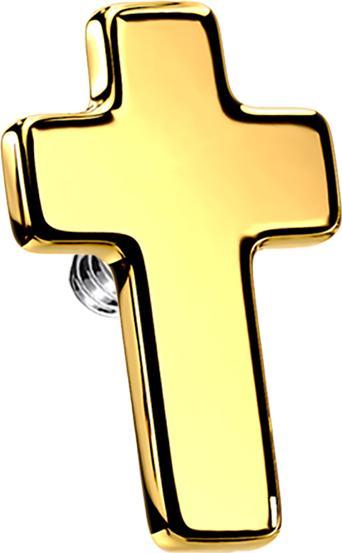 Image du produit Star Piercing Dermal Anchor Croix dorée (Acier chirurgical 316L)