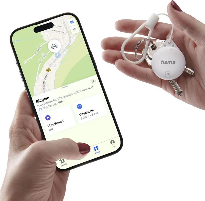 Produktbild Hama 185815 Schlüsselfinder Bluetooth f. Apple Weiss 4 St. Set (iOS)