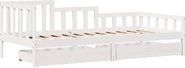 Image du produit VidaXL Lit de jour Lit d'appoint Canapé-lit Tiroirs 90x190cm Bois massif (90 x 190 cm)