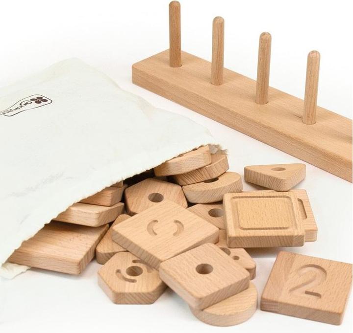 Actual product image Bim-Ba Sensory Geo String Shapes - Sensory Geo String Shapes.shop® Natural (Multilingual)