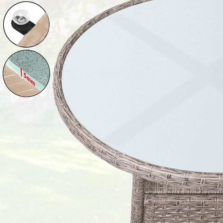 Image du produit Casaria Table de balcon en poly rotin (60 cm)