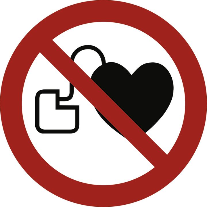 Immagine prodotto Moravia Cartello di divieto di accesso per persone con pacemaker Plastica, Ø 200 mm