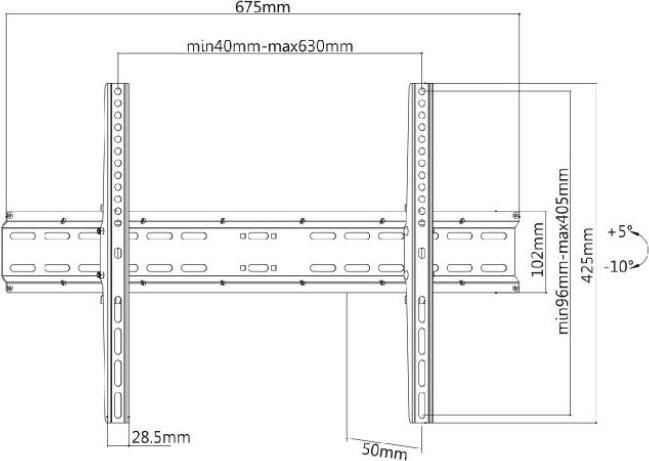 Produktbild Maclean MC-749 - VESA Monitor-/TV-Halter, 37-70", schwarz, 35 kg (Wand, 70", 35 kg)