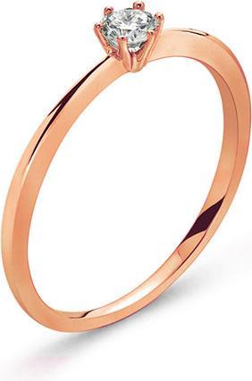 Actual product image Natsumi Schmuck Diamond ring rose gold 18K/750 0.15 ct H si 52 / 16.5 mm Ø (52, 750/18 K Gold)