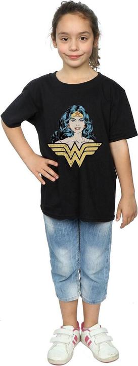 Actual product image Wonder Woman Girls Gaze Cotton T-Shirt (152, 158)