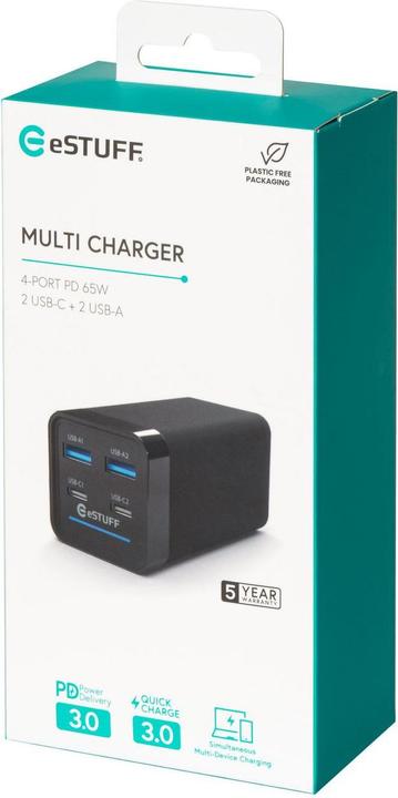Immagine prodotto eSTUFF Caricatore multiplo PD65W 2C+2A (65 W)