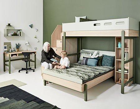 Actual product image Flexa Popsicle loft bed with stairs (90 x 200 cm)