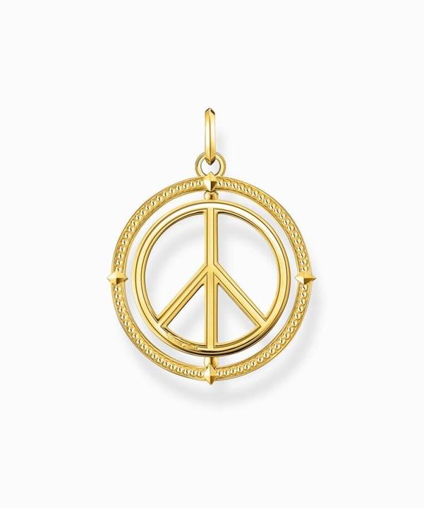 Immagine prodotto Thomas Sabo Ciondolo Segno di Pace con Pietre Colorate Placcato Oro (Argento 925)
