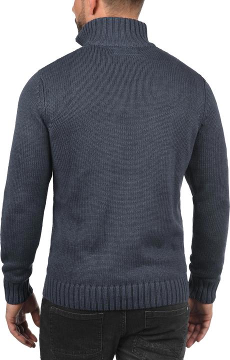 Actual product image Solid Poul Men's Cardigan Chunky Knit Jacket With Funnel Neck (M)